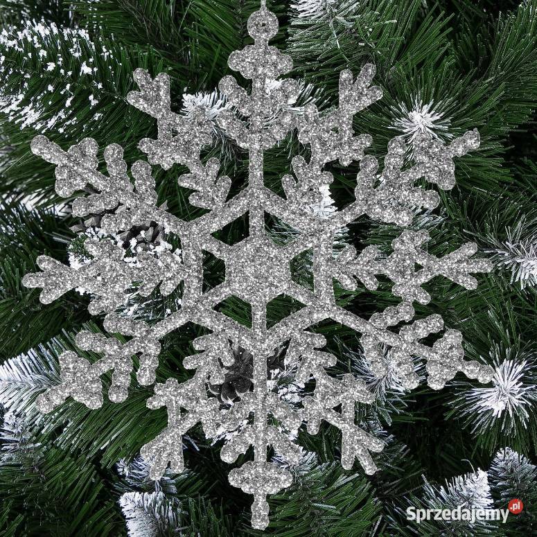 SREBRNE ŚNIEŻYNKI ZAWIESZKI NA CHOINKĘ 3