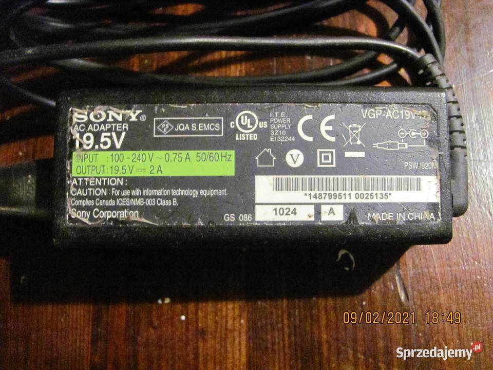 Zasilacz Sony Pozostałe Ostrów sprzedam