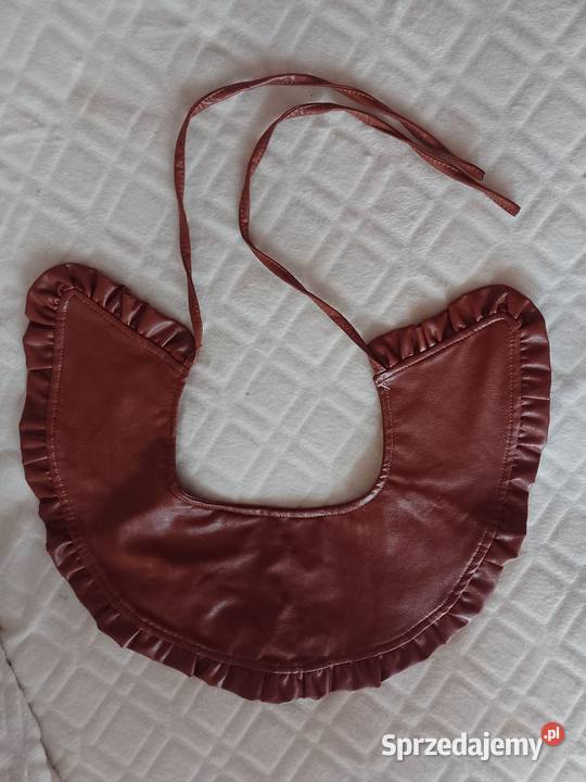 Skórzany brązowy kołnierz do płaszcza z Londynu Kraków