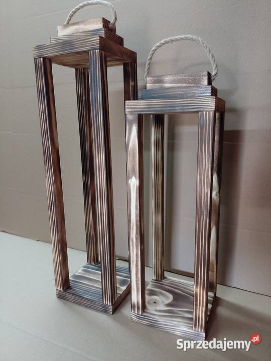 Świecznik do salonu LOFT 5645 z drewna opalany