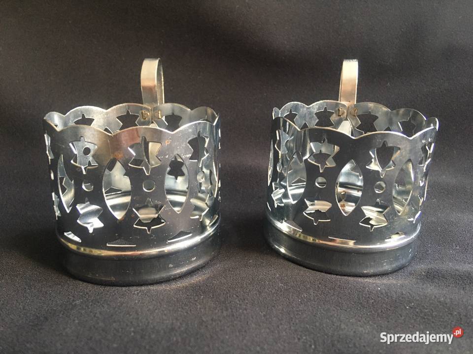 PRL koszyczki szklanek metal Kołobrzeg