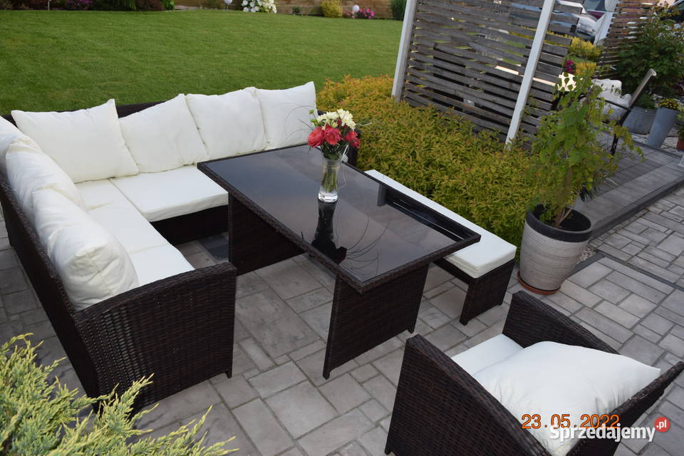 zestaw mebli ogrodowych BARCELONA brąz fotel beże i brązy