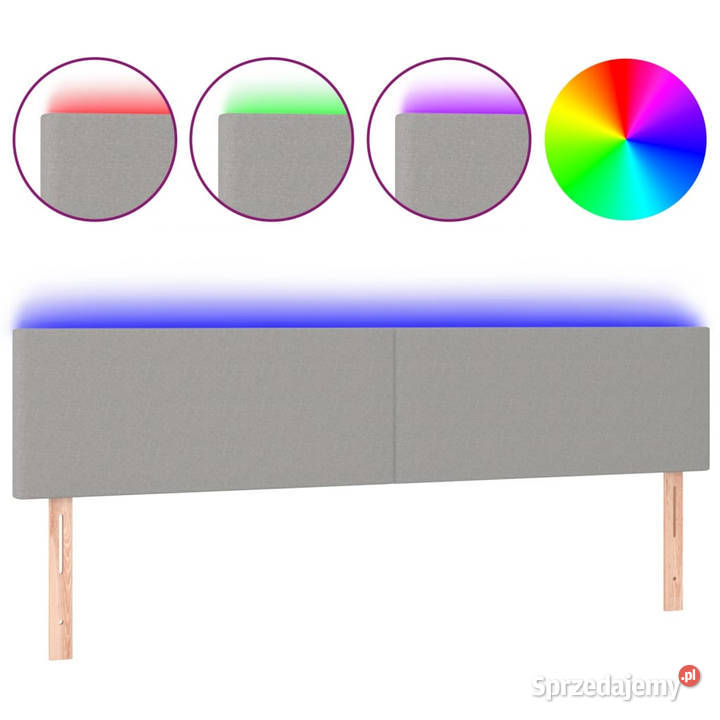 Zagłówek do łóżka z LED jasnoszary 200x5x7888 sprzedam