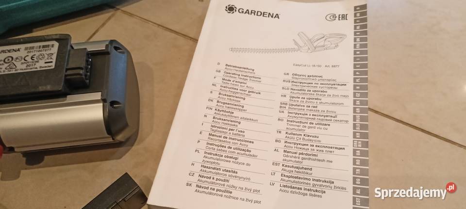 Nożyce do żywopłotu akumulatorowe Gardena 18 v świętokrzyskie Sędziszów