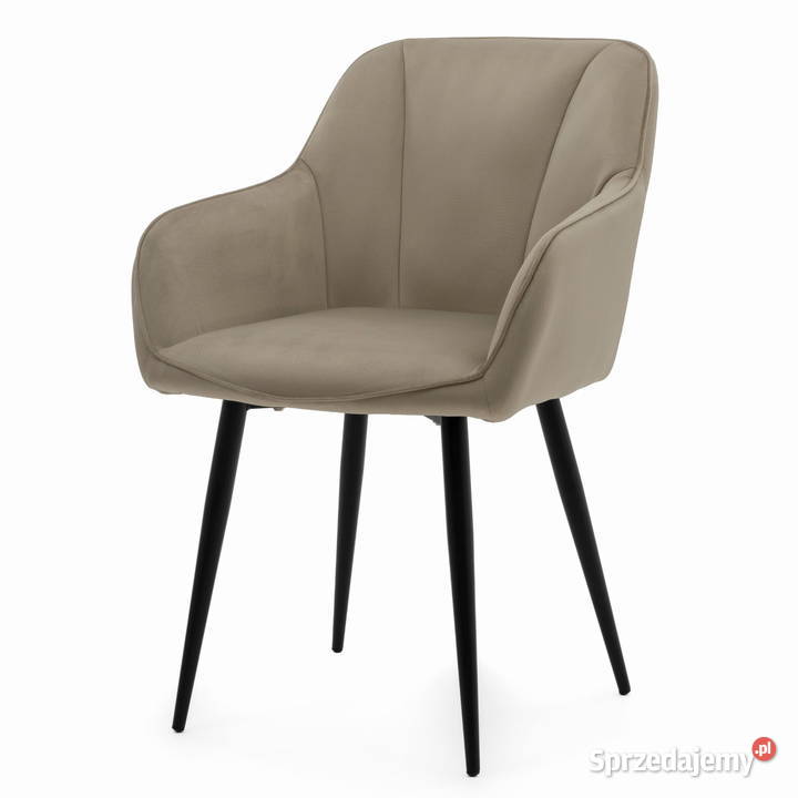 Ciemnobeżowe Krzesło Tapicerowane Lago Wysyłka wielkopolskie