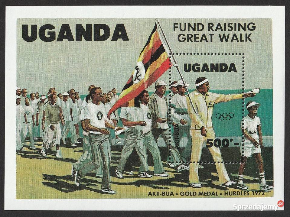 UGANDA JOHN AKII BUA ZŁOTY MEDAL 1972 CZYSTY Łódź