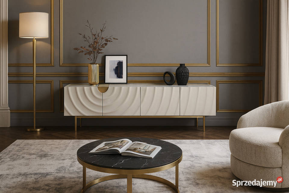 Szafka RTV złota Primavera Glamour Premium Golkowice sprzedam