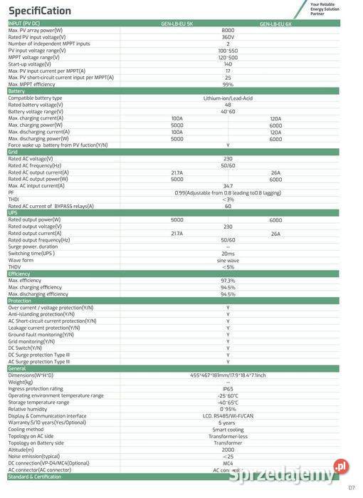 Luxpower Falownik hybrydowy LUXPOWERGENLBEU 8K