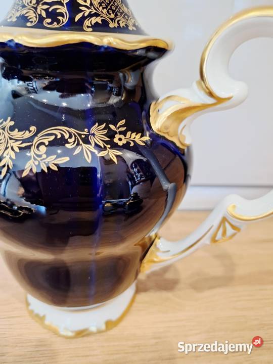 Weimar porcelana kobalt zloto Dzbanek kawa Braniewo
