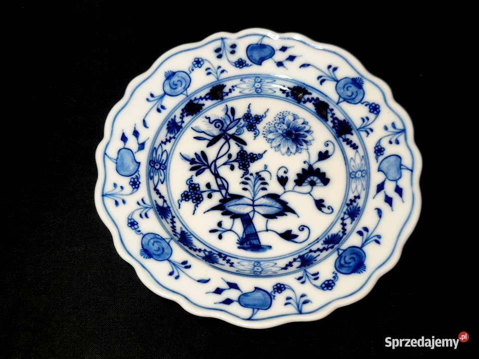 Talerz kobaltowy Meissen Porcelana i szkło lubelskie Chełm