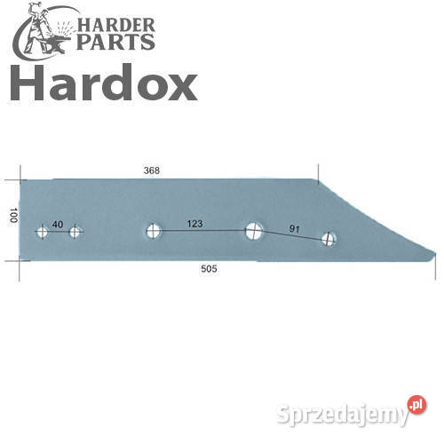 Płoza krótka HARDOX L1093Lk części do pługa