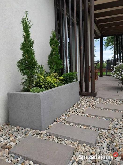 Donica betonowa architektoniczna zewnętrzna Donice ogrodowe Grabów nad Prosną