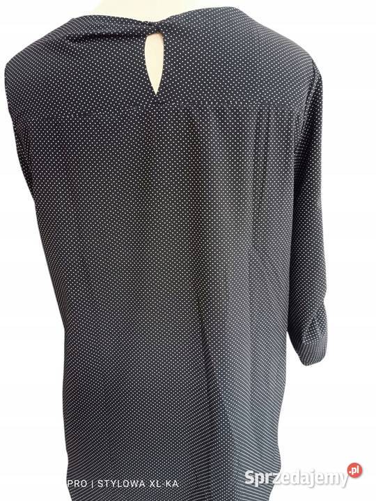 ELEGANCKA czarna KOSZULA groszki XL biust 110 czarny