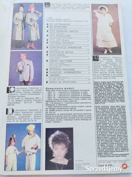 Katalog modeli odzieży 11986 wykroje Gdynia sprzedam