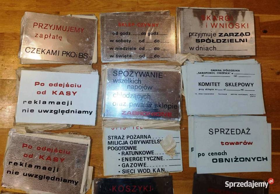 Tablice sklepowe PRL oryginalne Kobyłka