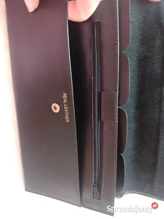 Real Leather Duży skórzany Portfel z Londynu Kraków sprzedam