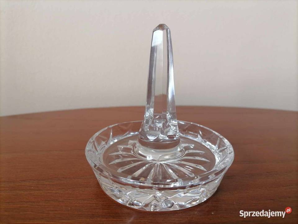 Kryształowy Stojak na Pierścionki Biżuterię PRL Wałbrzych