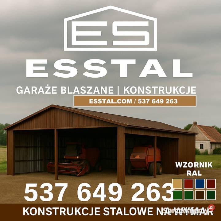 Garaż Blaszany HALA MAGAZYNOWA Wiata OTWARTA Koło sprzedam