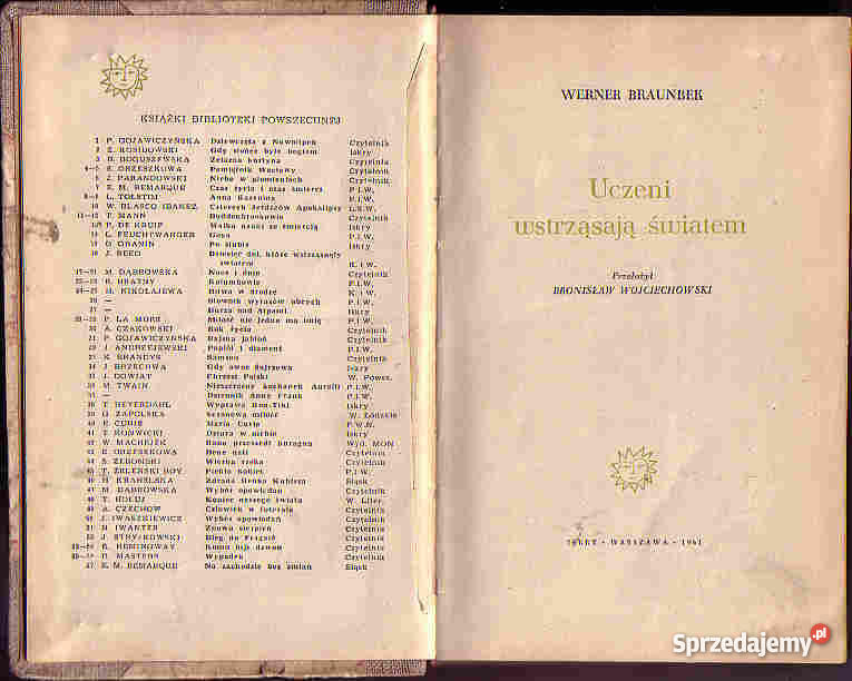 4546 UCZENI WSTRZĄSAJĄ ŚWIATEM WERNER BRAUNBEK małopolskie Czyrna sprzedam