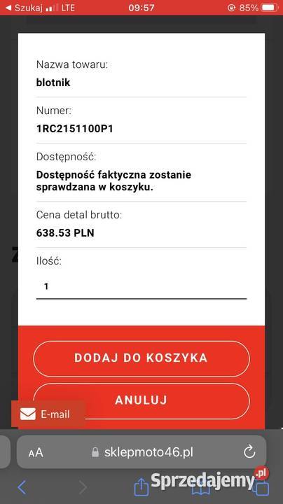 Błotnik przedni Yamaha MT09 MT09 1rc2151100p1 Gryfice