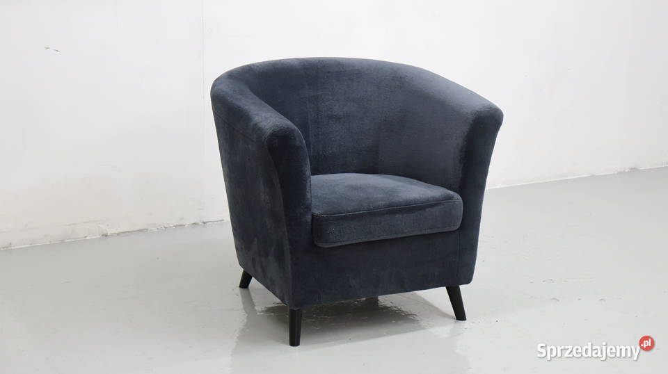 TEJ WYGODNY FOTEL OKAZJA czarny welur tkanina wielkopolskie Poznań