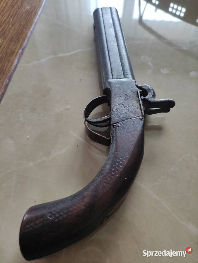 Podróżny Pistolet Kapiszonowy XIX w Dwulufowy Janów Lubelski