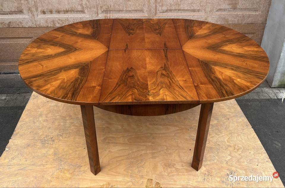 Stół Okrągły Orzech 110 Art Deco Gwiazda mazowieckie Warszawa