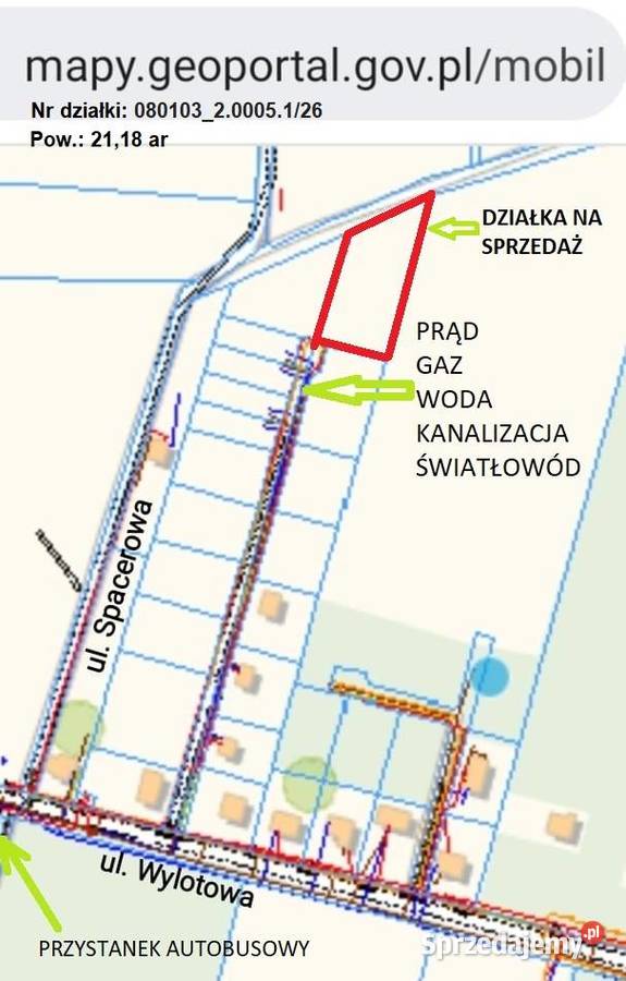 Sprzedam działkę budowlaną 21 arów z Gorzów Wielkopolski