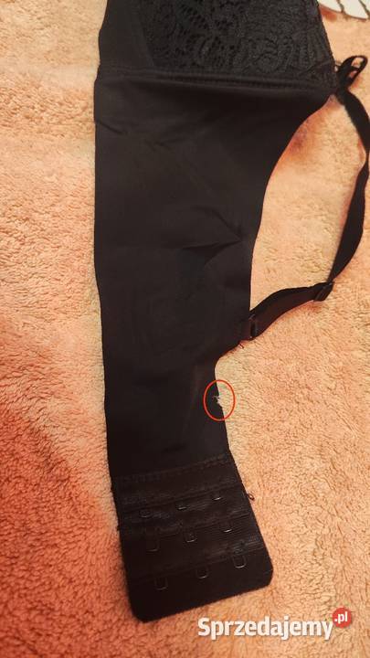 Czarny biustonosz z czarną koronką XL Bezszwowy