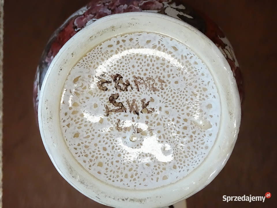 Stylowy ceramiczny dzbanek wazon vintage motyw lubelskie Biłgoraj sprzedam