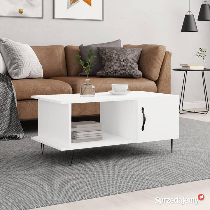 Stolik kawowy biały 90x50x40 materiał Warszawa