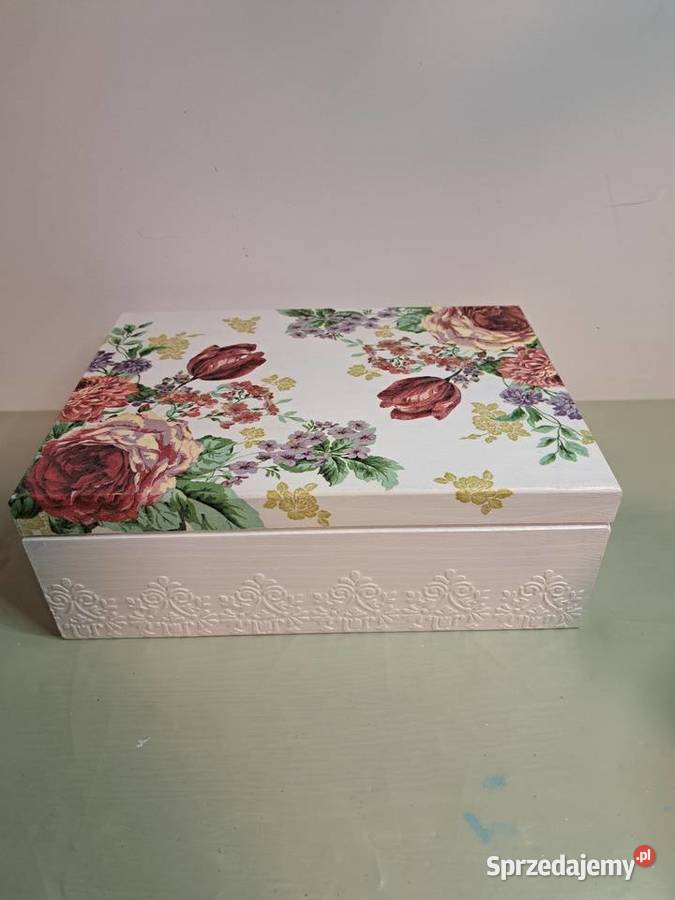 Szkatułka elegancka kwiaty handmade Kędzierzyn-Koźle sprzedam