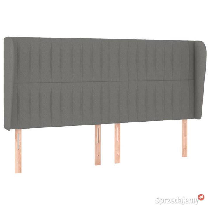 Zagłówek uszak ciemnoszary 163x23x118128 tkanina