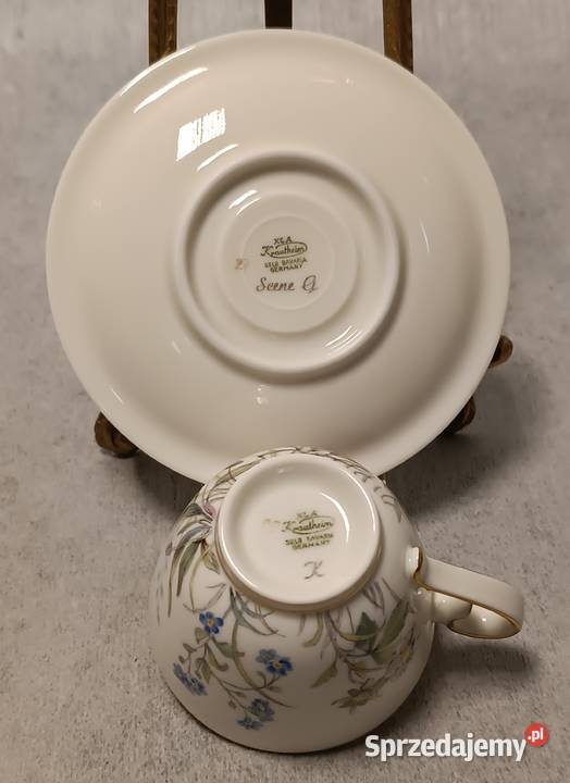 Krautheim Łączka Filiżanka Kolekcjonerski Duet Porcelana i szkło