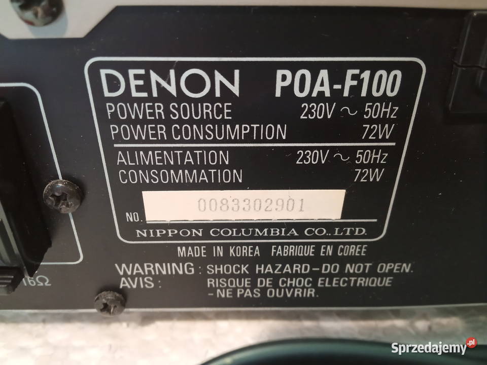 Końcówka DENON POAF100 Wzmacniacze i pokrewne wielkopolskie