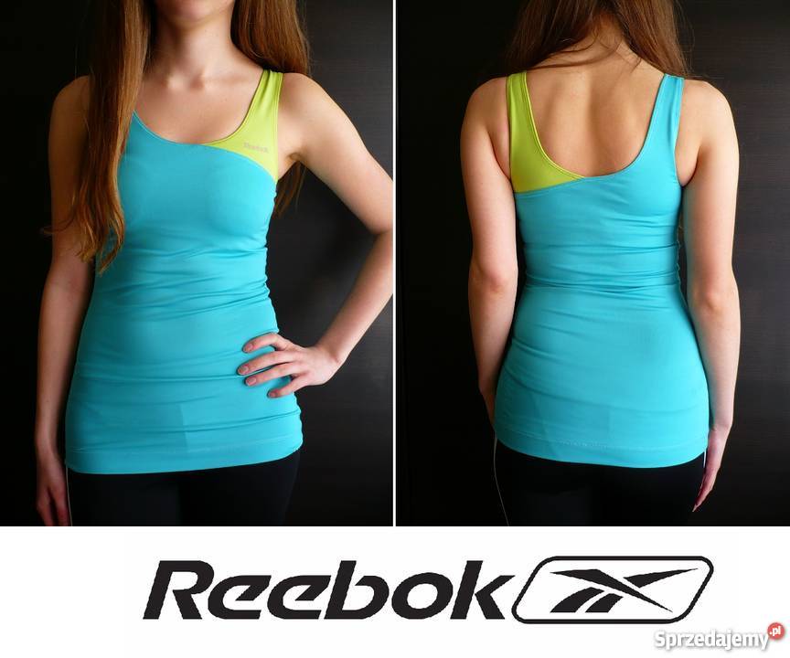 Błękitnoseledynowy top na ramiączkach Reebok xs Odzież sportowa