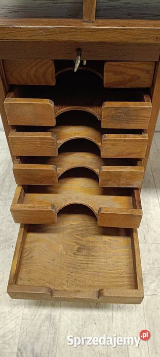 biurko drewniane małe dwustronne vintage design Radomsko