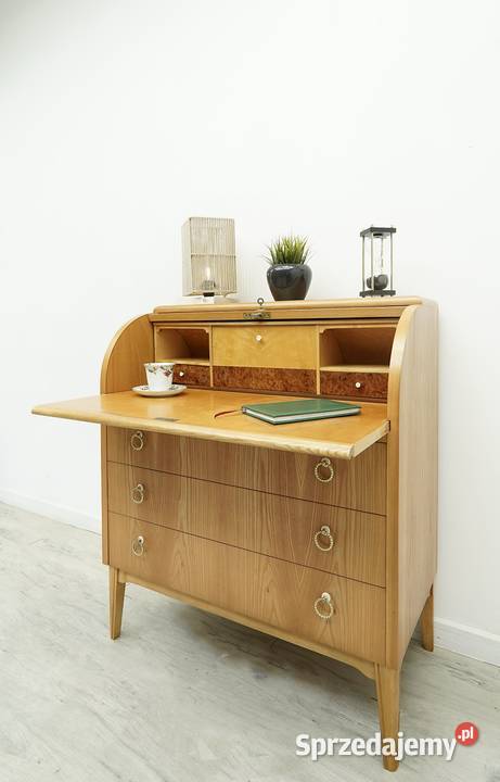 Tekowy sekretarzyk vintage z lat 60tych