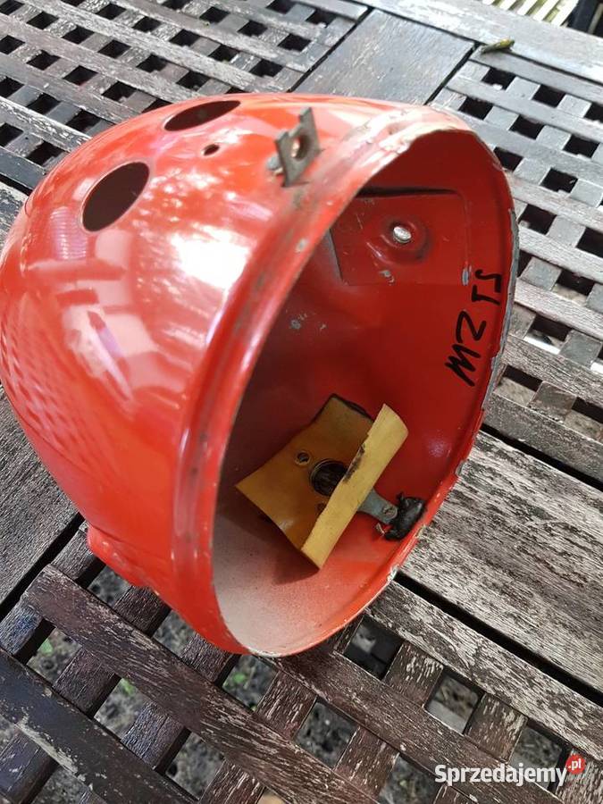 Lata 70teCzerwona obudowaskorupa lampy MZ TS Gorzów Wielkopolski