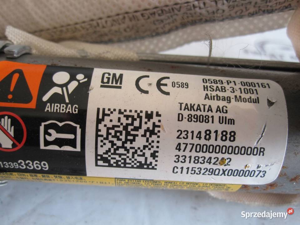 INSIGNIA A I LIFT 16r AIRBAG kurtyna prawa Poduszki powietrzne