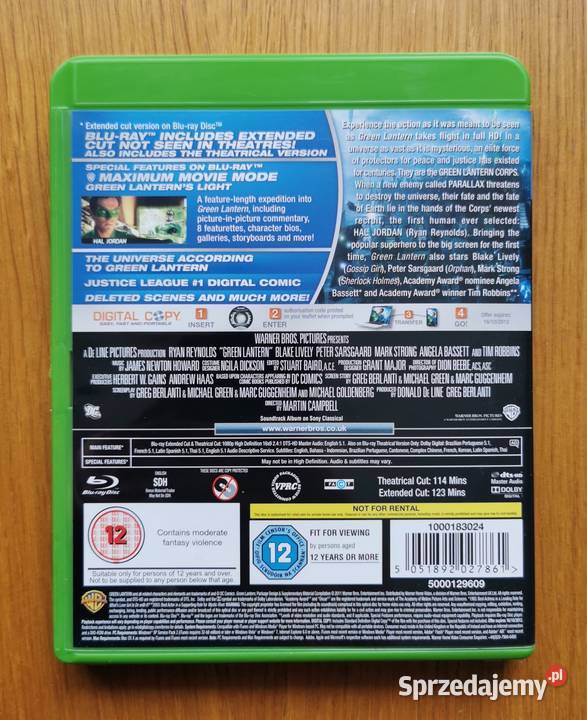 Green Lantern Zielona Latarnia Bluray DVD En Blu-ray łódzkie