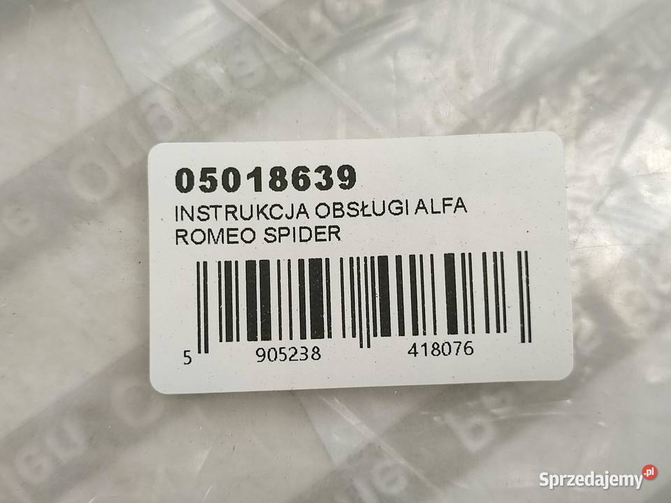 INSTRUKCJA OBSŁUGI ALFA ROMEO SPIDER 19932004