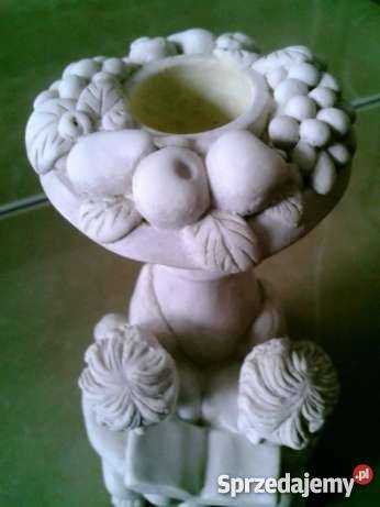 Antyk świecznik z aniołkami Janów Lubelski