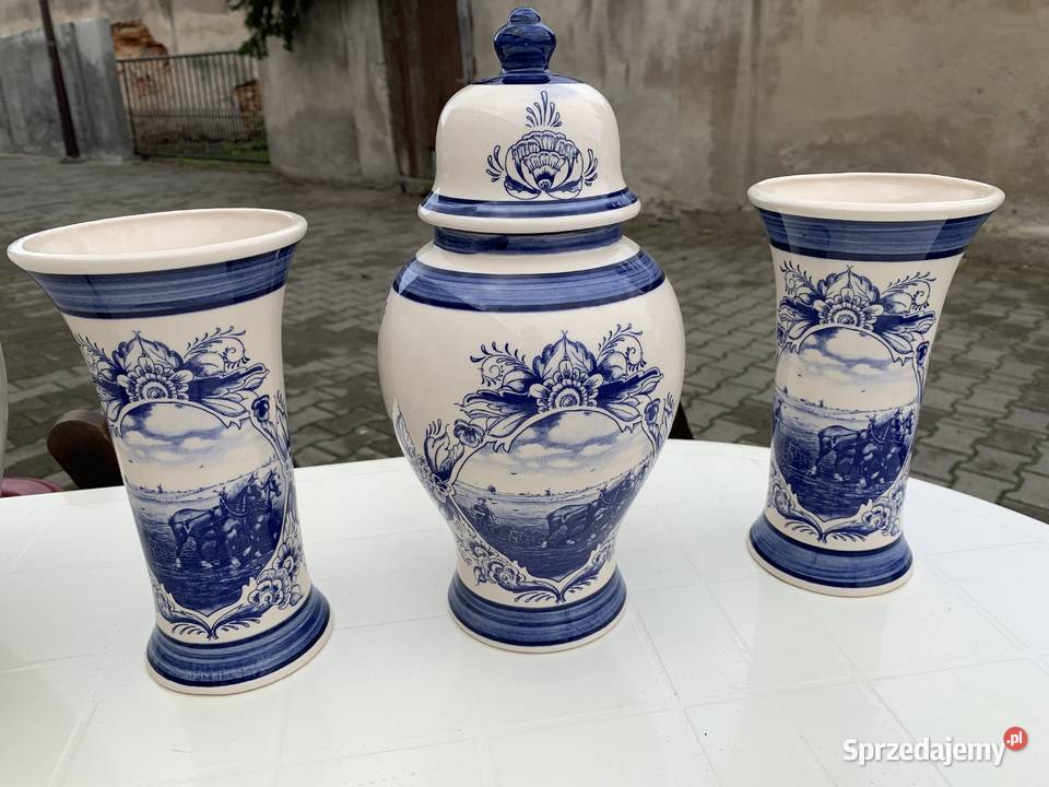 Ładne dzbany naczynia ceramiczne kamionka Ślesin