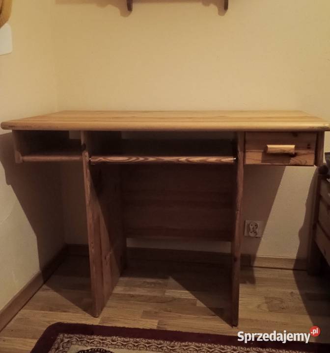 Biurko sosnowe z wysuwaną półkąLite drewno Łódź
