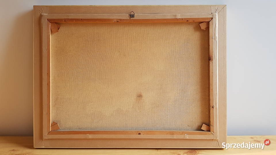 Stary duży obraz olejny pejzaż górski sygnowany Malarstwo Dąbrowa Górnicza