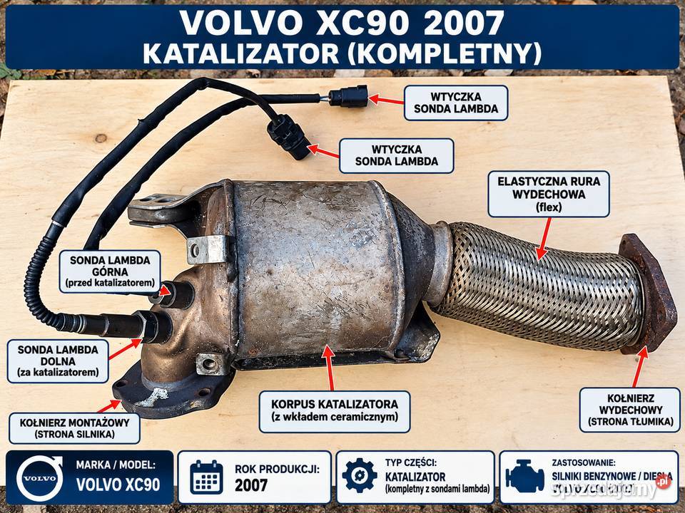 Sprzedam katalizator sprawny Volvo xc90 2007 Czarże