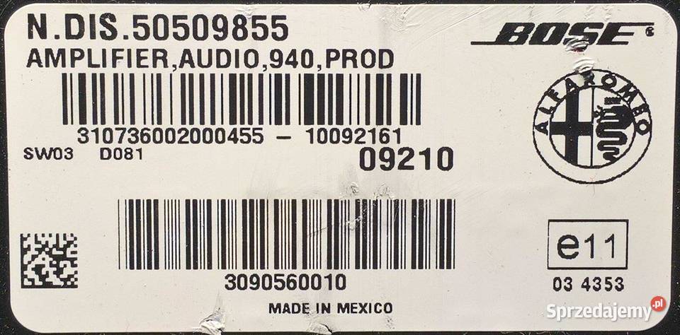 Alfa Romeo BOSE Lancia naprawa wzmacniacza audio
