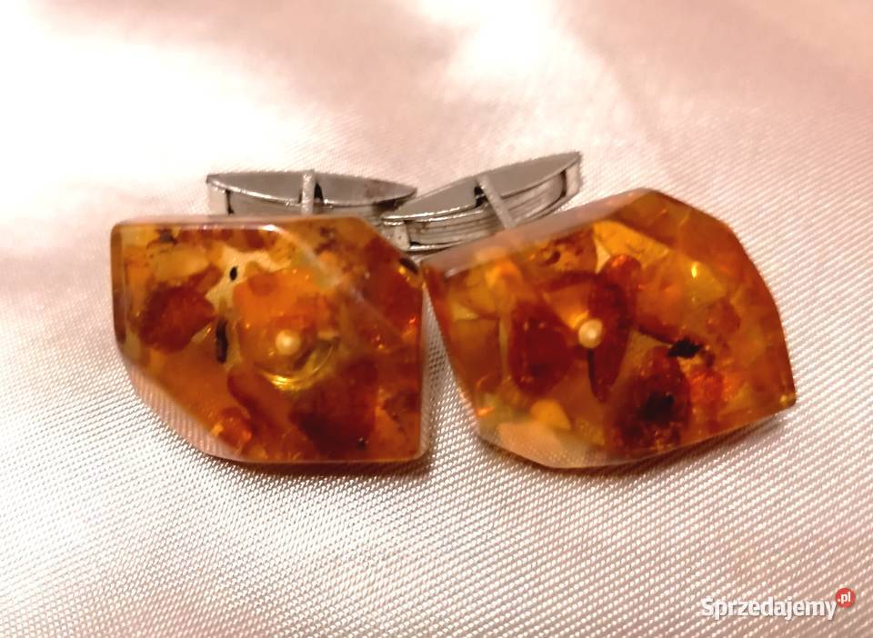 Ozdobne stare spinki do mankietów Sztuczny Piekary Śląskie