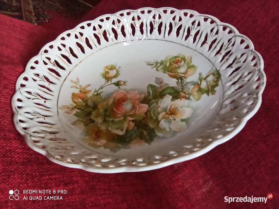 Patera misa z ażurem Herbaciane Róże Biała Porcelana i szkło Gdańsk
